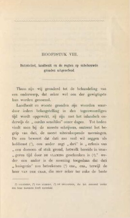 Hoofdstuk VIII. Datistelsel, landbezit en de regten op onbebouwde gronden uitgeoefend