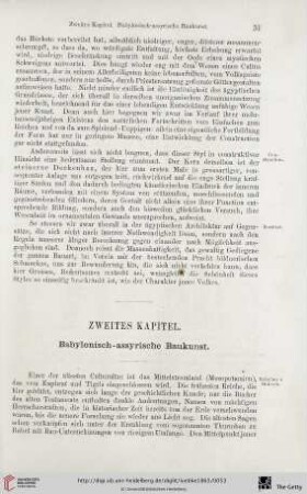 Zweites Kapitel: Babylonisch- assyrische Baukunst