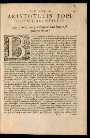 Aristotelis Topicorum Liber Quartus.