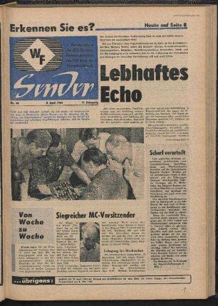 Betriebszeitung 'WF-Sender', Nr.14/1965 (8. April 1965)