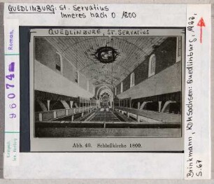 Quedlinburg: St. Servatius, Inneres nach Osten, um 1800 mit Emporeneinbauten