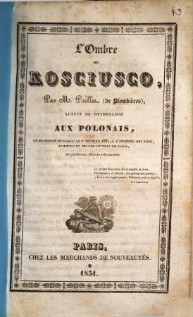 L' ombre de Kosciusco