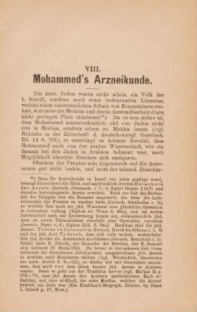 VIII. Mohammed's Arzneikunde