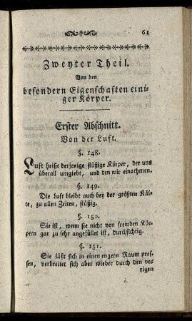 Zweyter Theil. Von den besondern Eigenschaften einiger Körper.
