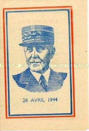 Propagandaschrift aus Vichy-Frankreich mit einem Aufruf von Petain, keine Aktionen gegen die deutschen Besatzer zu unternehmen
