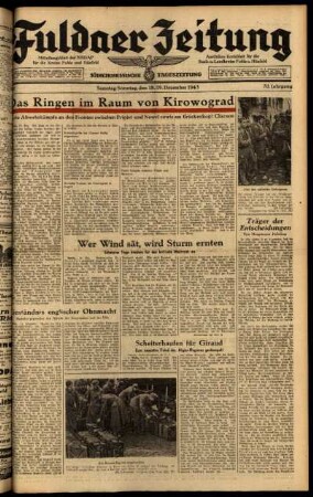 Ausgabe vom Sonntag, den 19. Dezember 1943.