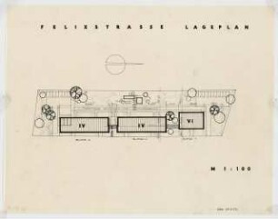 Wohnhäuser Felixstraße 14-22, Berlin-Tempelhof: Lageplan 1:100