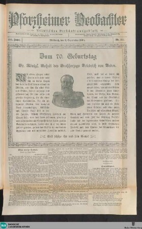 Pforzheimer Beobachter : städtisches Verkündigungsblatt
