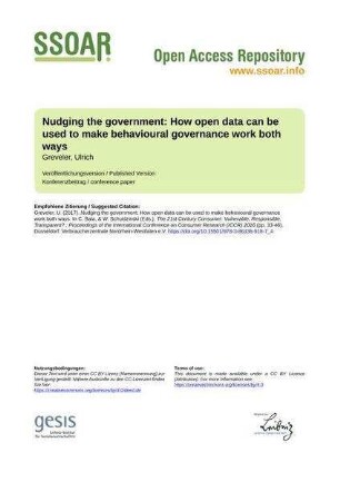 Nudging the government: How open data can be used to make behavioural governance work both ways