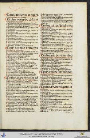 Tabula titulorum et capitulorum secunde partis hystorialis
