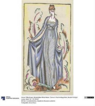 Modeblätter Alfred-Marie: Dame in Nachmittagskleid, Modell Königin Luise