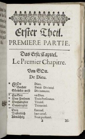 Das Erste Capitel. = Le Premier Chapitre. - XII.