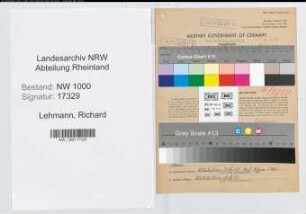 Entnazifizierung Richard Lehmann, geb. 07.06.1910 (Polizeibeamter)
