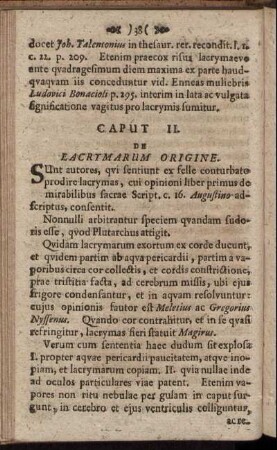 Caput II. De Lacrymarum Origine