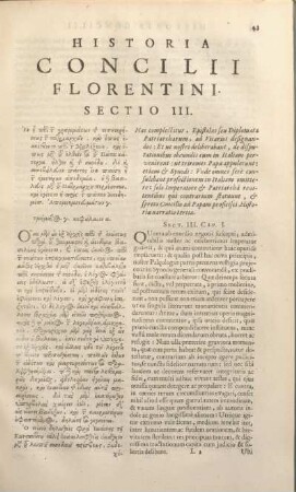 Historia Concilii Florentini Sectio III.