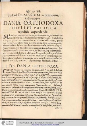 I. DE DANIA ORTHODOXA.