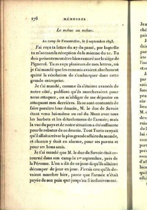 La même au même. Au camp de Fenestrelles, le 6 septembre 1693. [...]