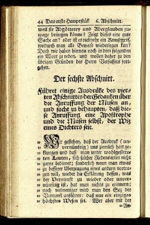 Der sechste Abschnitt. [bis] Der achte Abschnitt.
