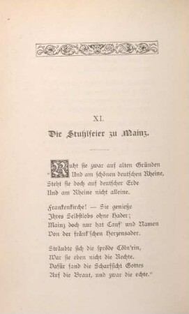 XI. Die Stuhlfeier zu Mainz.