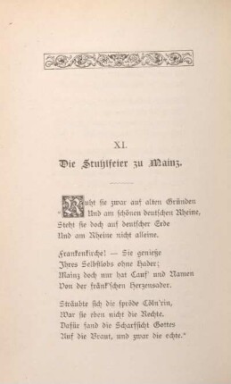 XI. Die Stuhlfeier zu Mainz.