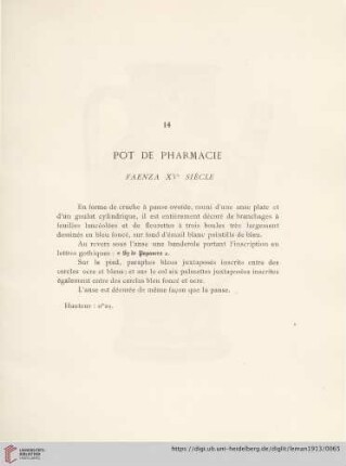 Pot De Pharmacie (Faenza XVe siècle)