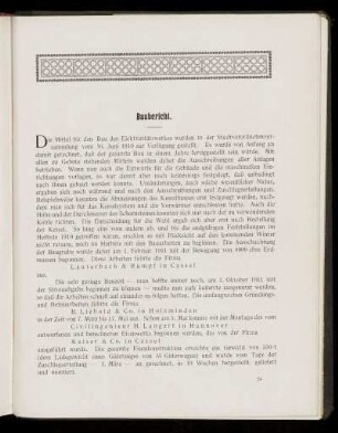 Baubericht.