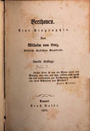 Die Componisten der neueren Zeit : Adam, Auber, Beethoven, Bellini, Boieldieu, Cherubini, Donizetti, Flotow, Gläser, Gluck, Halévy, Haydn, Herold, Kreutzer, Liszt, Lortzing, Marschner, Mendelssohn-Bartholdy, Meyerbeer, Mozart, Reissiger, Rossini, Schneider, Spohr, Spontini, Verdi, Weber und andere, [44,3]. Beethoven : eine Biographie