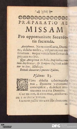 Præparatio Ad Missam Pro opportunitate Sacerdotis facienda.