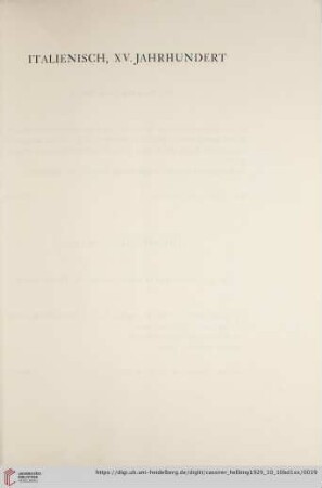 Italienisch, XV. Jahrhundert (Nr. 1-18)