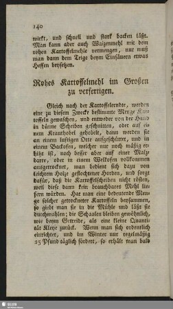 Rohes Kartoffelmehl im Großen zu verfertigen