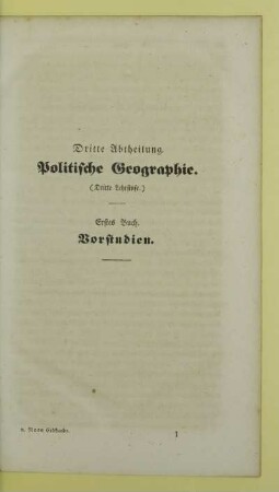 Erstes Buch. Vorstudien