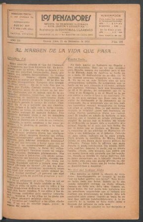 Al margen de la vida que pasa...