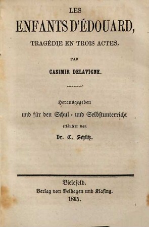 Les enfants d'Édouard : [tragédie en trois actes]