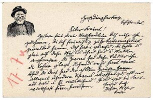 Filser-Postkarten: "Liber Freint!" (mit Zensurvermerk 17.07.1917)