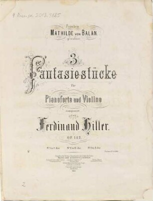 3 Fantasiestücke für Pianoforte und Violine : Op. 142, 1. In C-dur