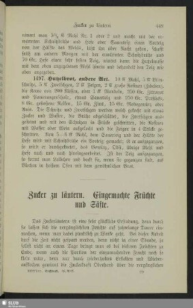 Zucker zu läutern. Eingemachte Früchte und Säfte