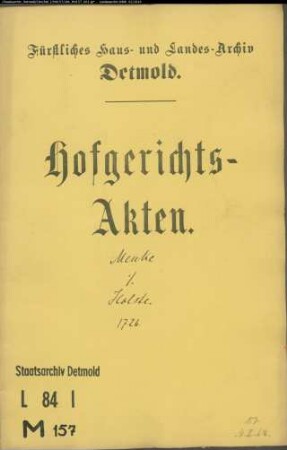 Menke, David zu Heiden gegen Joh. Bernd Holste zu Heiden - Schuldforderung