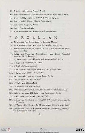 I. Porzellan (Nf. 568-594)