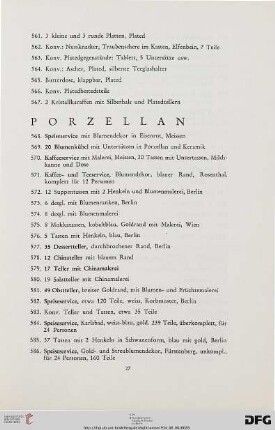 I. Porzellan (Nf. 568-594)