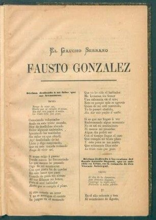 El gaucho serrano Fausto Gonzalez