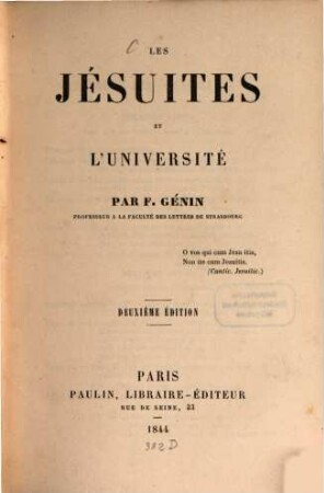 Les Jésuites et l'université