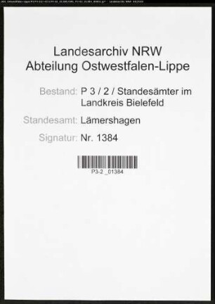 Sterberegister Standesamt Lämershagen