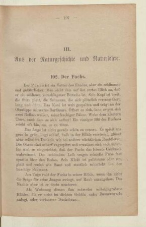 III. Aus der Naturgeschiche und Naturlehre
