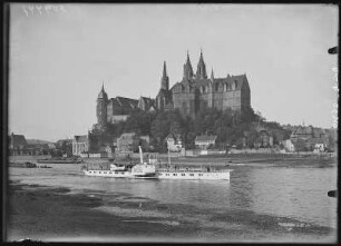 Meißen. Albrechtsburg und Dom - Elbe m. Dampfer Aussig