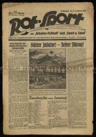 Sportzeitung. Rot-Sport. 9. Jahrgang 1931