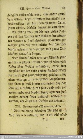 XIII. Vorhergehende Warnungszeichen
