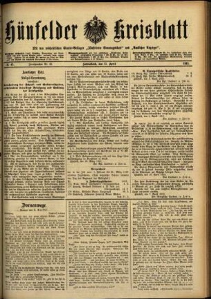 Ausgabe vom Donnerstag, den 17. April 1913.