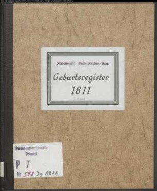 Zivilstandsregister von Bork (G 1811, Band 2). (Gemeinde: Buer, Stadt Gelsenkirchen-Buer)