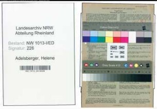 Entnazifizierung Helene Adelsberger , geb. 21.03.1895 (Musiklehrerin)