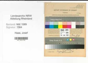 Entnazifizierung Josef Haas , geb. 28.04.1901 (Brandmeister)